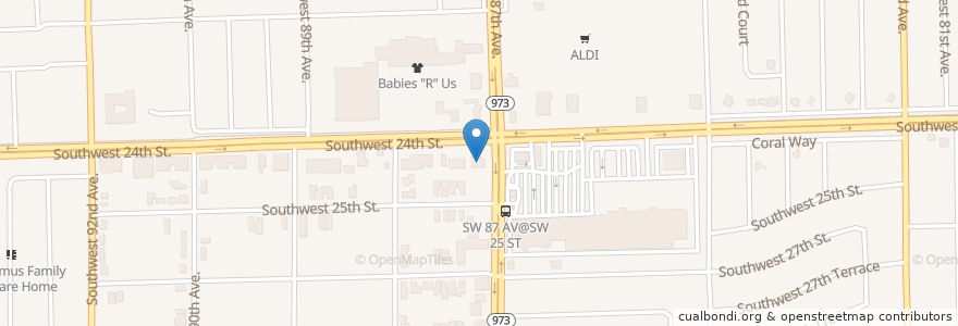Mapa de ubicacion de Chase en Amerika Syarikat, Florida, Miami-Dade County.
