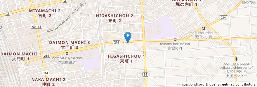 Mapa de ubicacion de ゆりかご保育園 en 日本, 埼玉県, さいたま市, 大宮区.