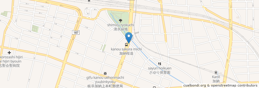 Mapa de ubicacion de 郵便ポスト en Jepun, 岐阜県, 岐阜市.