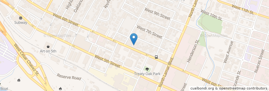 Mapa de ubicacion de Sweetish Hill Bakery & Cafe en ایالات متحده آمریکا, تگزاس, Travis County, Austin.