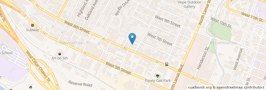 Mapa de ubicacion de Cafe Josie en Stati Uniti D'America, Texas, Travis County, Austin.