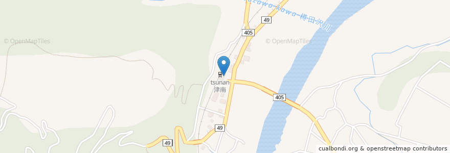 Mapa de ubicacion de リバーサイド津南 en 日本, 新泻县, 中魚沼郡, 津南町.
