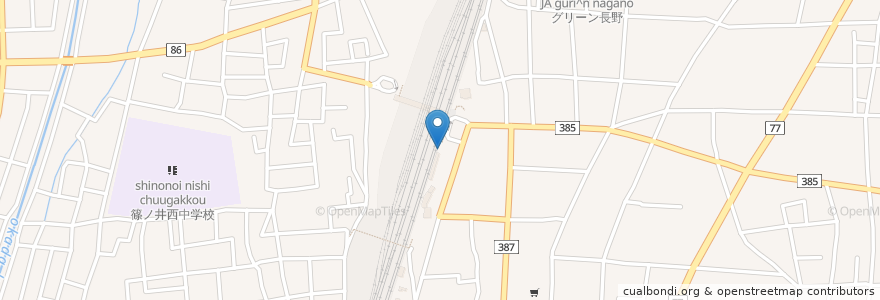 Mapa de ubicacion de 篠ノ井駅前交番 en Japão, Nagano, Nagano.