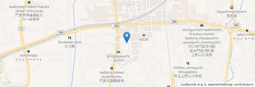 Mapa de ubicacion de 大阪王将 en Japón, Prefectura De Osaka, 門真市.