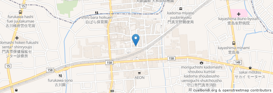 Mapa de ubicacion de 中華料理 龍泉 en Japan, Präfektur Osaka, 門真市.