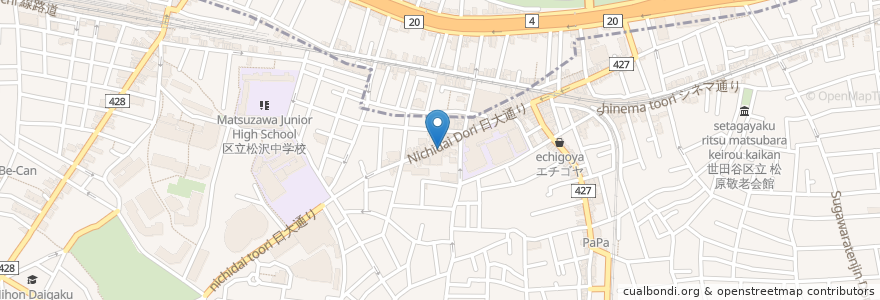 Mapa de ubicacion de スギ薬局 en اليابان, 東京都, 世田谷区.