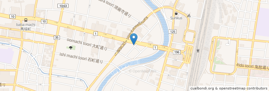 Mapa de ubicacion de ふじや食堂 en Japan, Präfektur Tochigi, 宇都宮市.