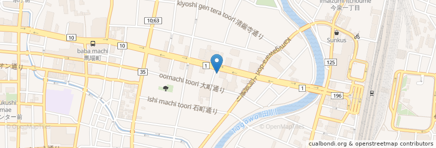 Mapa de ubicacion de 食堂味仙 en اليابان, 栃木県, 宇都宮市.