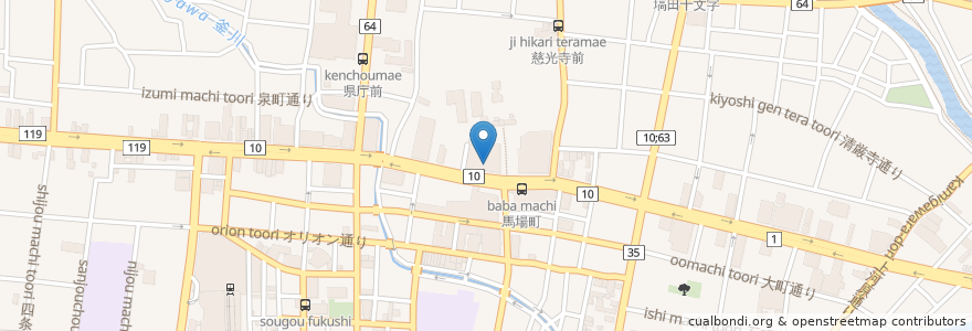 Mapa de ubicacion de 足利銀行 en Japão, 栃木県, 宇都宮市.
