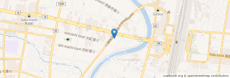 Mapa de ubicacion de 山形銀行 en اليابان, 栃木県, 宇都宮市.