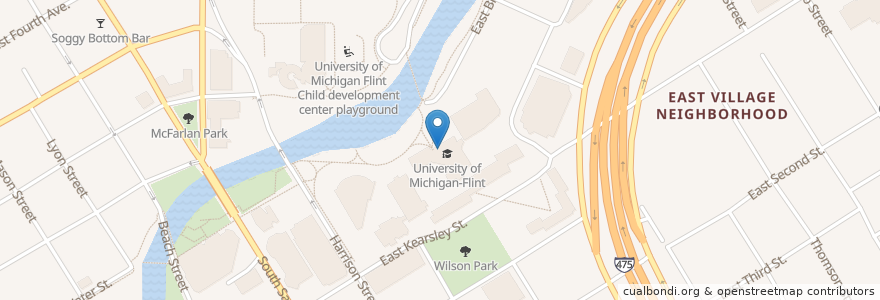 Mapa de ubicacion de Intercultural Center en Estados Unidos Da América, Michigan, Genesee County, Flint.