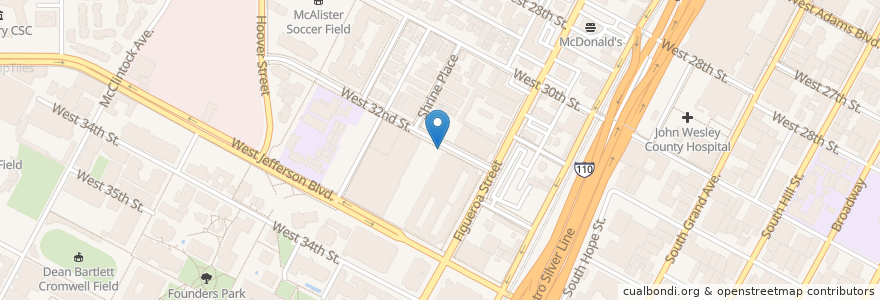 Mapa de ubicacion de USC Parking en Amerika Birleşik Devletleri, Kaliforniya, Los Angeles County, Los Angeles.