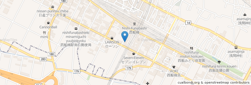 Mapa de ubicacion de はなの舞 en اليابان, 千葉県, 船橋市.