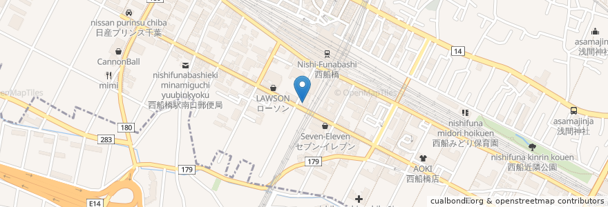 Mapa de ubicacion de やよい軒 en 日本, 千葉県, 船橋市.