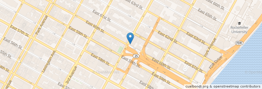 Mapa de ubicacion de Subway Inn en 美利坚合众国/美利堅合眾國, 纽约州 / 紐約州, 纽约, 纽约县, Manhattan, Manhattan Community Board 8.