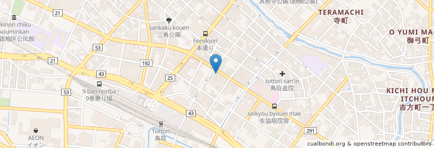 Mapa de ubicacion de 焼鳥　なんらん en 日本, 鳥取県, 鳥取市.