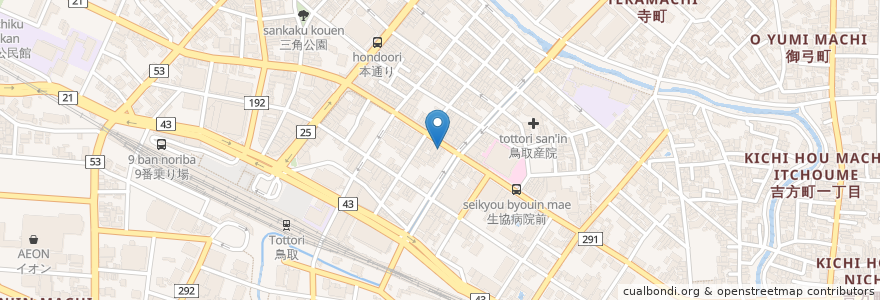Mapa de ubicacion de お好み工房　こな en 일본, 돗토리현, 鳥取市.