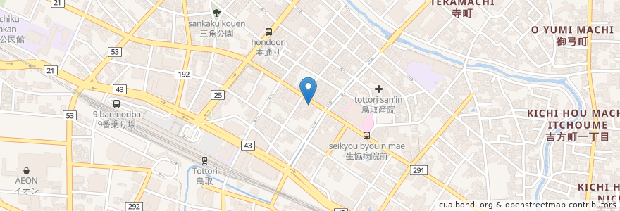 Mapa de ubicacion de 焼肉　牛豚馬鶏 en ژاپن, 鳥取県, 鳥取市.