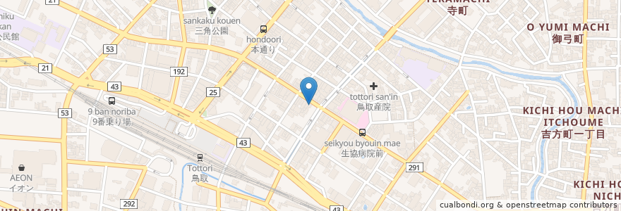 Mapa de ubicacion de 食楽家　たみの木 en ژاپن, 鳥取県, 鳥取市.