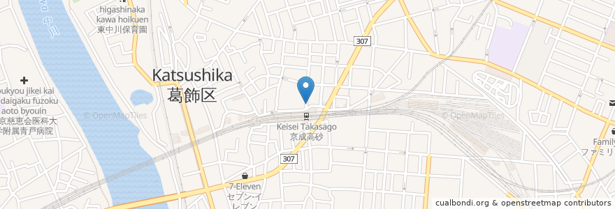 Mapa de ubicacion de 白十字 en Japón, Tokio, Katsushika.
