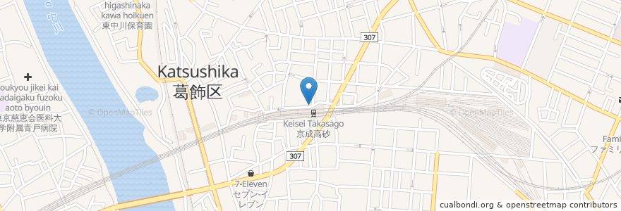 Mapa de ubicacion de ヨシイ en 日本, 東京都, 葛飾区.