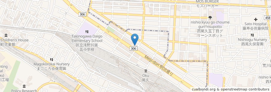 Mapa de ubicacion de ガスト 尾久店 en 日本, 东京都/東京都, 北区.