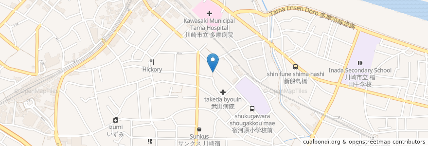 Mapa de ubicacion de 武田病院 en Japan, Präfektur Kanagawa, 川崎市, 多摩区.