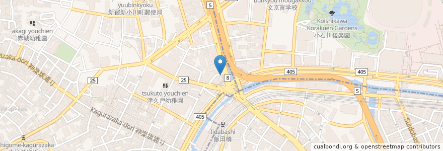 Mapa de ubicacion de 關東風肉そば en Japonya, 東京都.