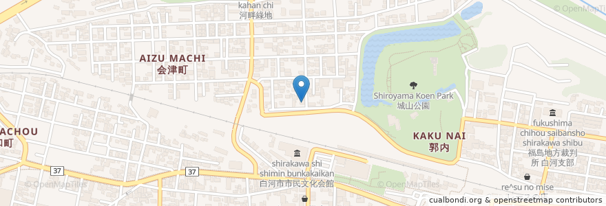 Mapa de ubicacion de きくち食堂 en 日本, 福島県, 白河市.