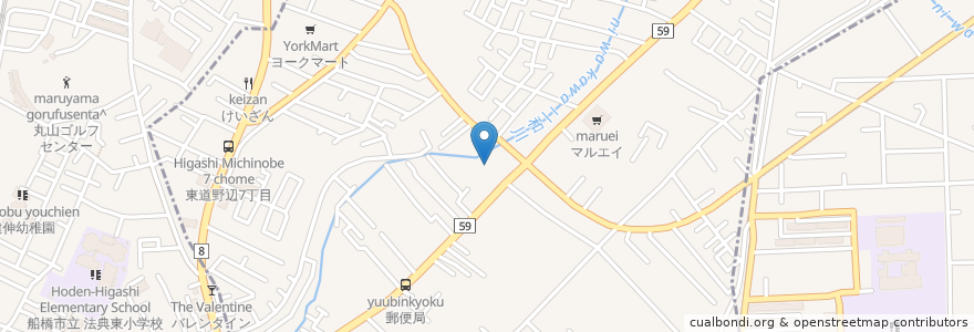 Mapa de ubicacion de 第二区連合自治会館 en Japón, Prefectura De Chiba, 鎌ケ谷市.