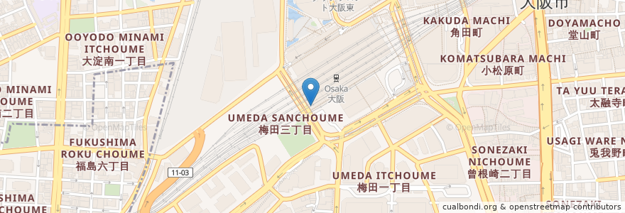 Mapa de ubicacion de スターバックス en 日本, 大阪府, 大阪市, 北区.