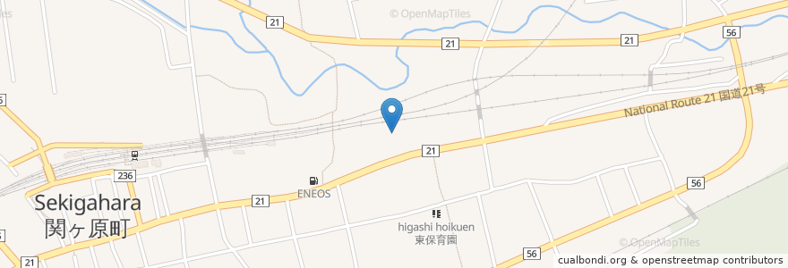 Mapa de ubicacion de 若宮八幡神社 en Japón, Prefectura De Gifu, 不破郡, 関ケ原町.