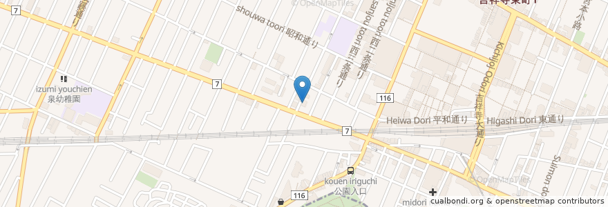 Mapa de ubicacion de 有田歯科医院 en Jepun, 東京都, 武蔵野市.