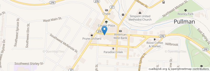 Mapa de ubicacion de The Black Cypress Bar & Kitchen en ایالات متحده آمریکا, واشنگتن, Whitman County, Pullman.