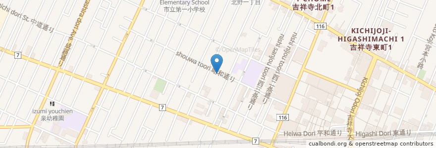 Mapa de ubicacion de 鳴海デンタルクリニック en Japon, Tokyo, 武蔵野市.