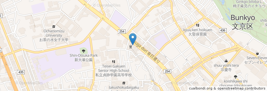 Mapa de ubicacion de ウェルシア 茗荷谷駅前店 en Japon, Tokyo, 文京区.