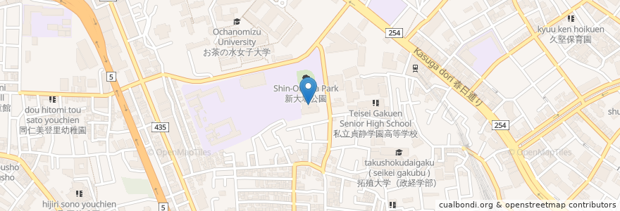 Mapa de ubicacion de 拓殖大学 国際教育会館別館 en ژاپن, 東京都, 文京区.