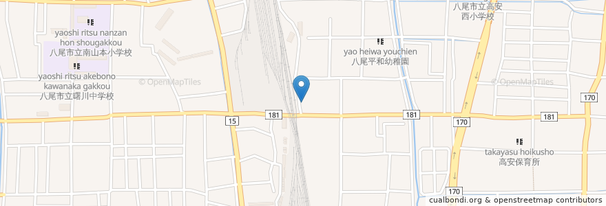 Mapa de ubicacion de Arpan インディアンカレー en Japonya, 大阪府, 八尾市.