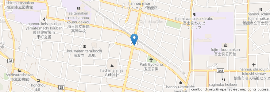 Mapa de ubicacion de 牛角 飯能店 en Japonya, 埼玉県, 飯能市.