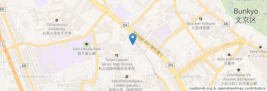 Mapa de ubicacion de 餃子の王将 茗荷谷駅前店 en Japón, Tokio, Bunkyo.