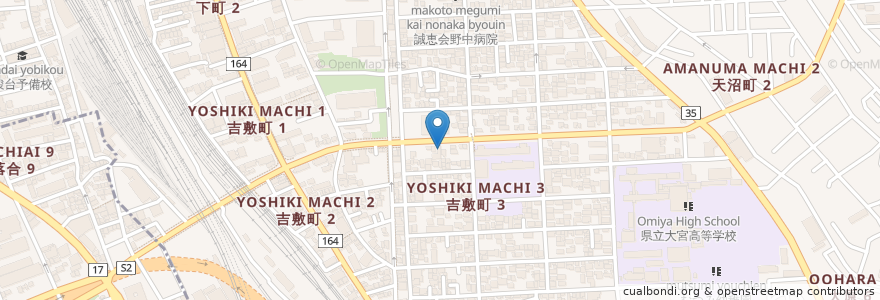 Mapa de ubicacion de 日本亭大宮吉敷町店 en اليابان, 埼玉県, さいたま市, 大宮区.