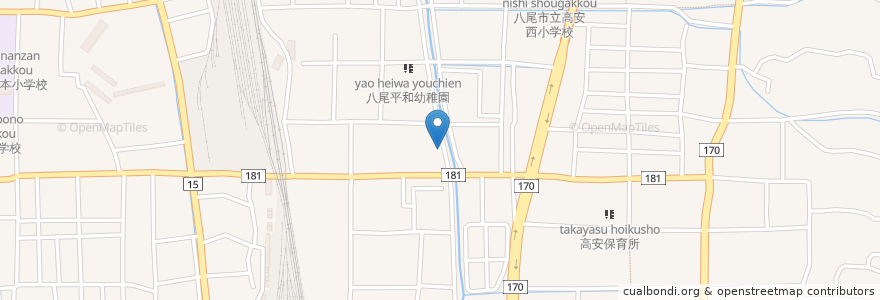 Mapa de ubicacion de お好み鉄板焼 はせ en Japan, Osaka Prefecture, Yao.