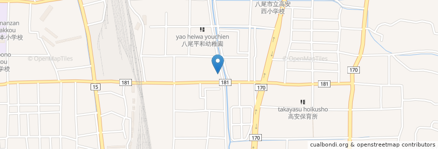 Mapa de ubicacion de 一心食園 en ژاپن, 大阪府, 八尾市.