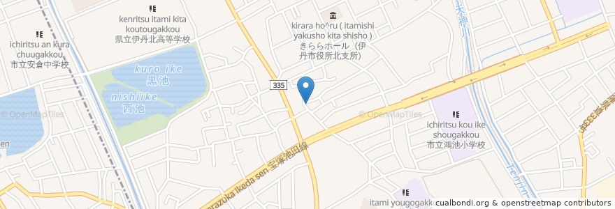 Mapa de ubicacion de お好み焼き たづ en Japonya, 兵庫県, 伊丹市.