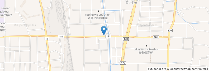 Mapa de ubicacion de 紀文寿し en Giappone, Prefettura Di Osaka, 八尾市.