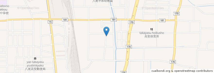 Mapa de ubicacion de 下鳥医院 en Japan, Osaka Prefecture, Yao.