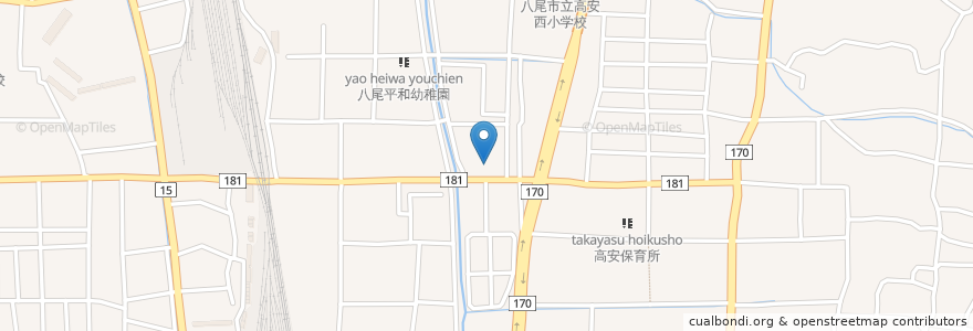 Mapa de ubicacion de 八木歯科医院 en Japão, 大阪府, 八尾市.