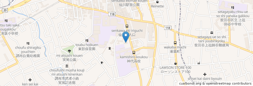 Mapa de ubicacion de 明西寺 en 日本, 東京都, 調布市.