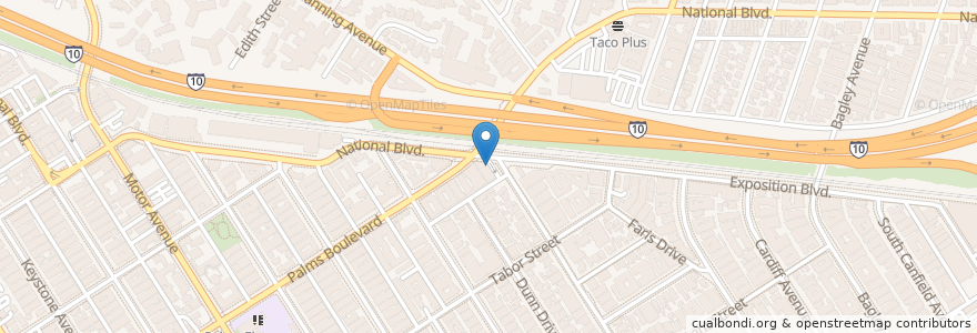 Mapa de ubicacion de Tandoori Eats en 미국, 캘리포니아주, Los Angeles County, 로스앤젤레스.