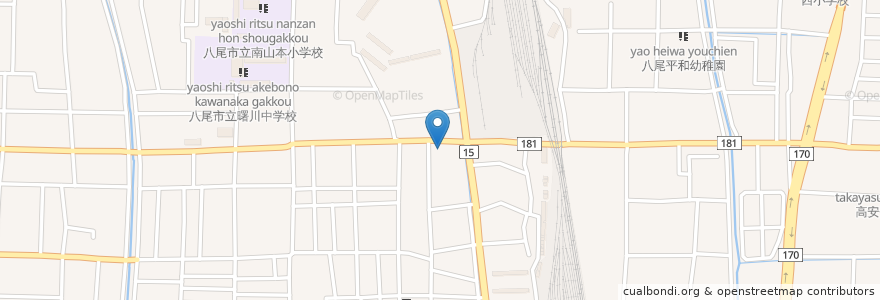 Mapa de ubicacion de 吉田クリニック en 日本, 大阪府, 八尾市.